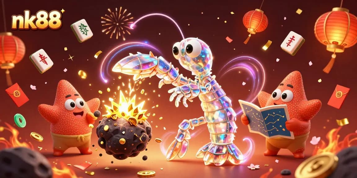 Engage with nk88's vibrant gaming adventure featuring galactic samurai and treasures in a dynamic casino scene.