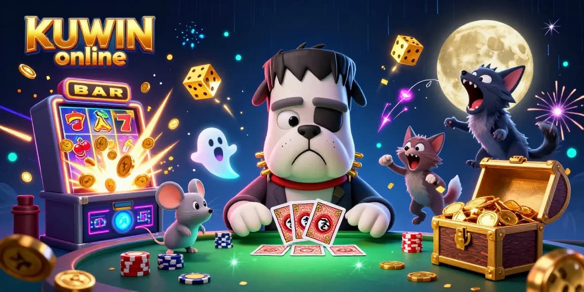 Engage in thrilling gameplay with KUWIN online featuring unique characters and vibrant casino elements.