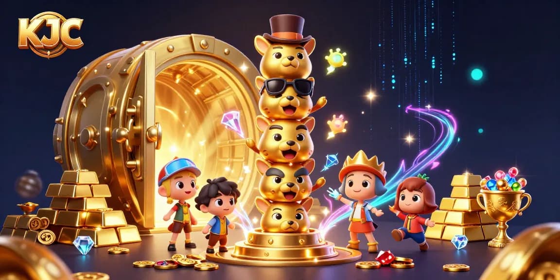 KJC captivates players with an enchanting golden totem design amidst dazzling casino treasure riches.
