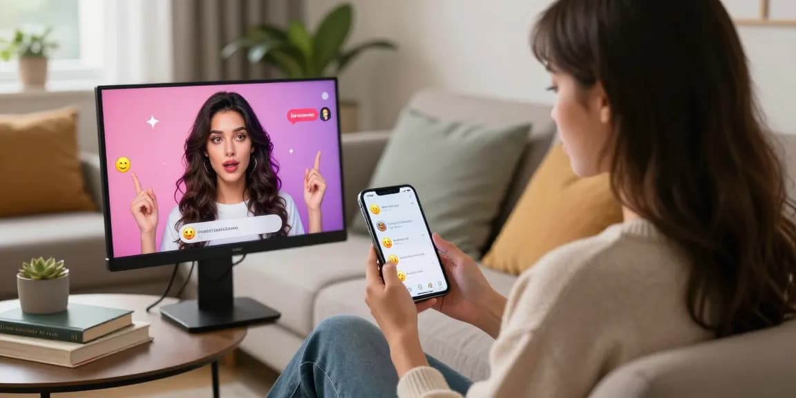 Interactive chat with a slut ai character, showcasing engaging user experience in a cozy setting.