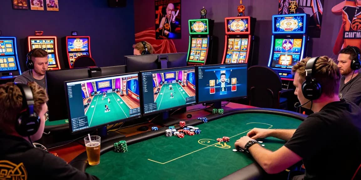 Engaged players at dewapoker online gaming tables, vibrant atmosphere and strategic discussions