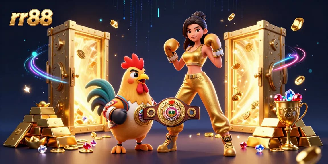 Experience the exhilarating world of rr88 with dynamic casino action and vibrant characters in an ultra-detailed illustration.