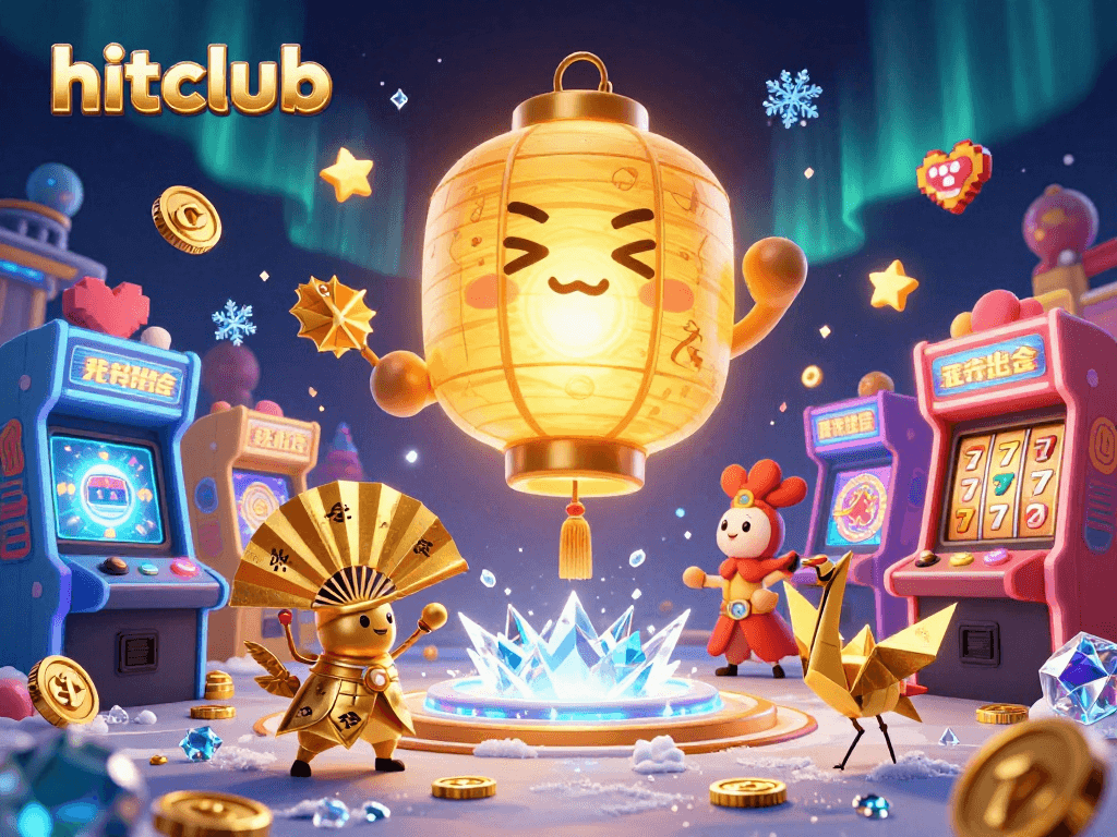 Hitclub’s vibrant casino scene illustrates thrilling slots and gaming energy.