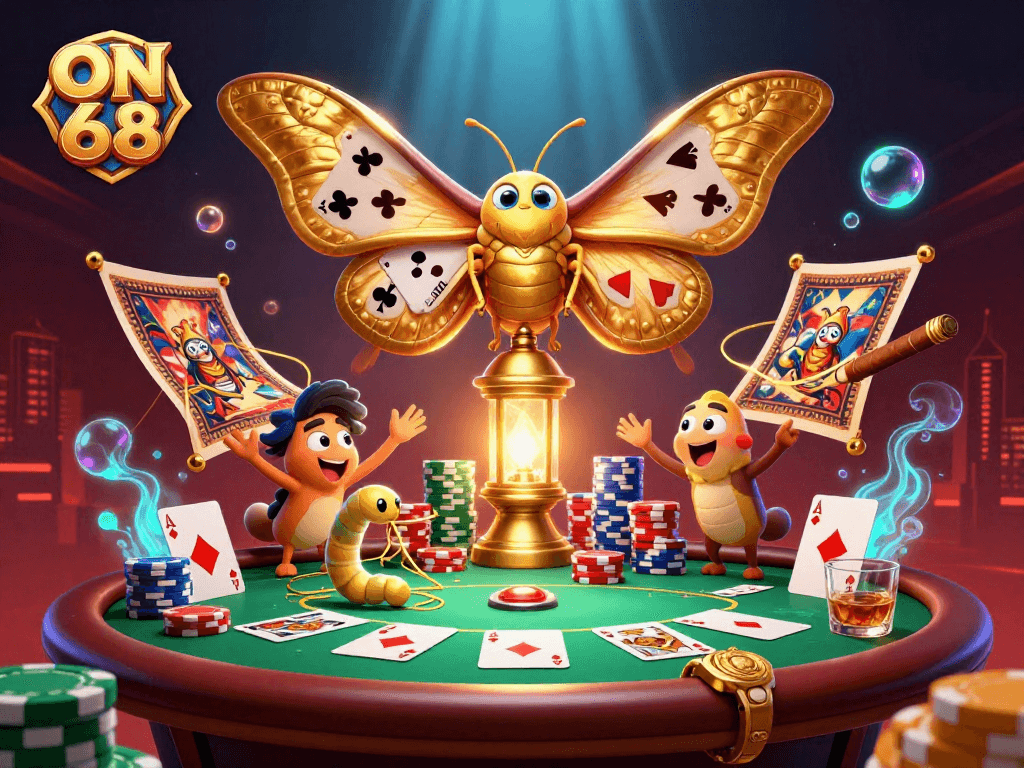 Engage in thrilling gaming with the ON 68 platform featuring a vibrant casino illustration.