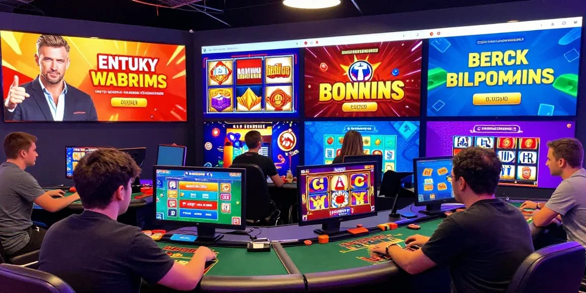 Engaged players enjoying games on BL555 online gambling platform with colorful interfaces and promotions.