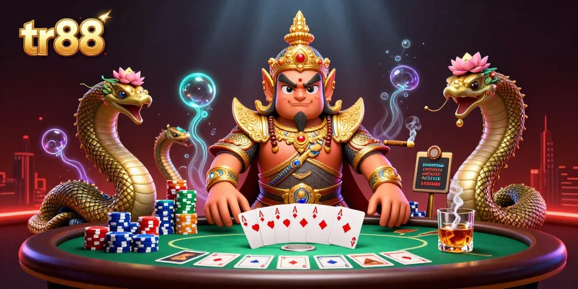 Experience thrilling gameplay with tr88 at a vibrant poker scene featuring unique characters.