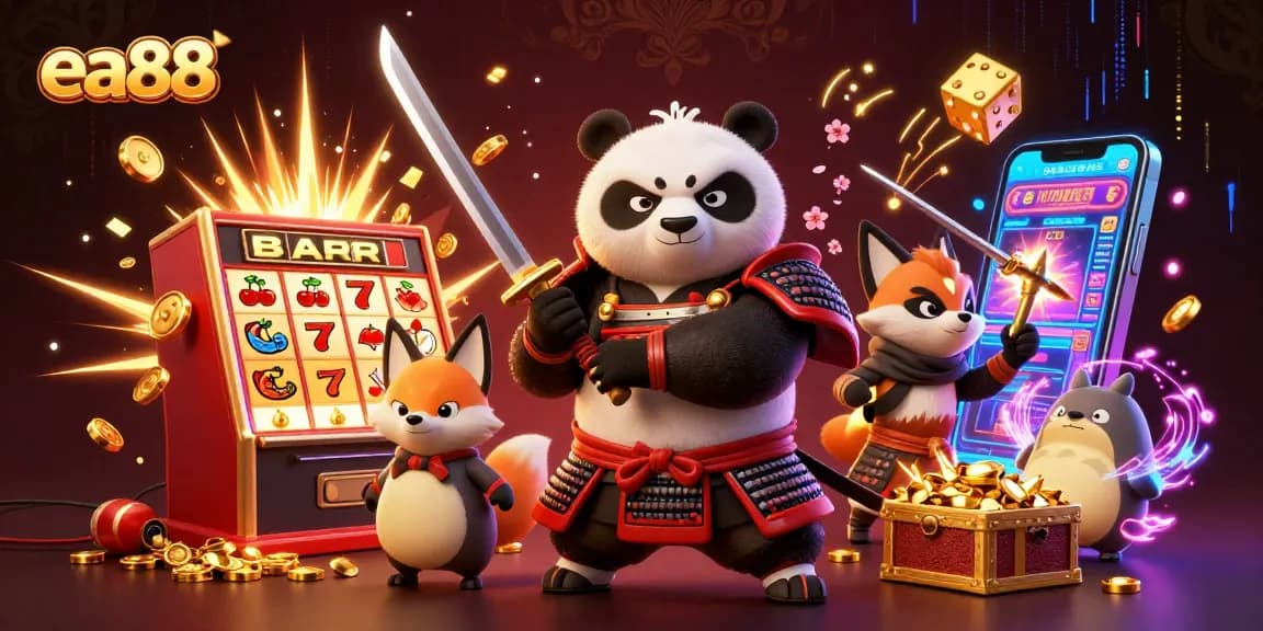 Experience the excitement of ea88 as a samurai panda and ninja fox conquer the casino world!