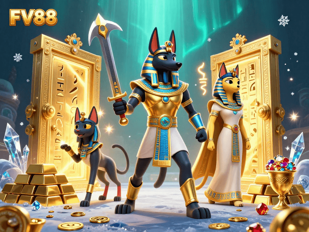 Players winning big at FV88 with exciting gaming elements in a vibrant casino scene.