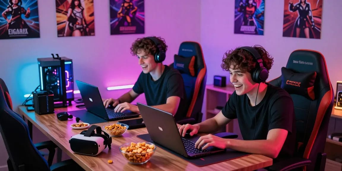 Enjoying real ecchi games with friends in a cozy gaming setup.
