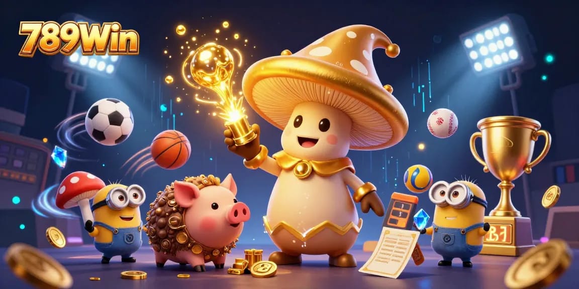 Engage with the vibrant magic of 789Win featuring gambling excitement packed in a 3D scene.