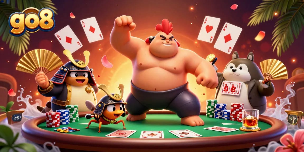 Experience the thrill of go8 with epic poker battles featuring a powerful sumo rooster!
