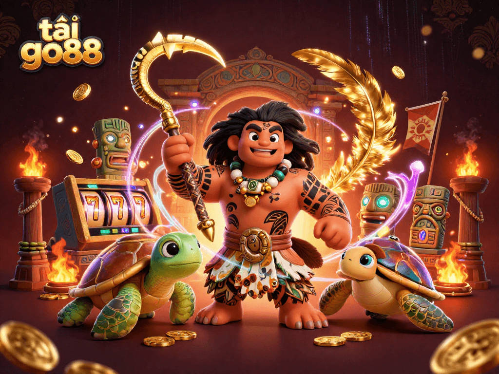 Engage with thrilling casino action as you tải go88 with vibrant 3D characters against a dynamic backdrop.