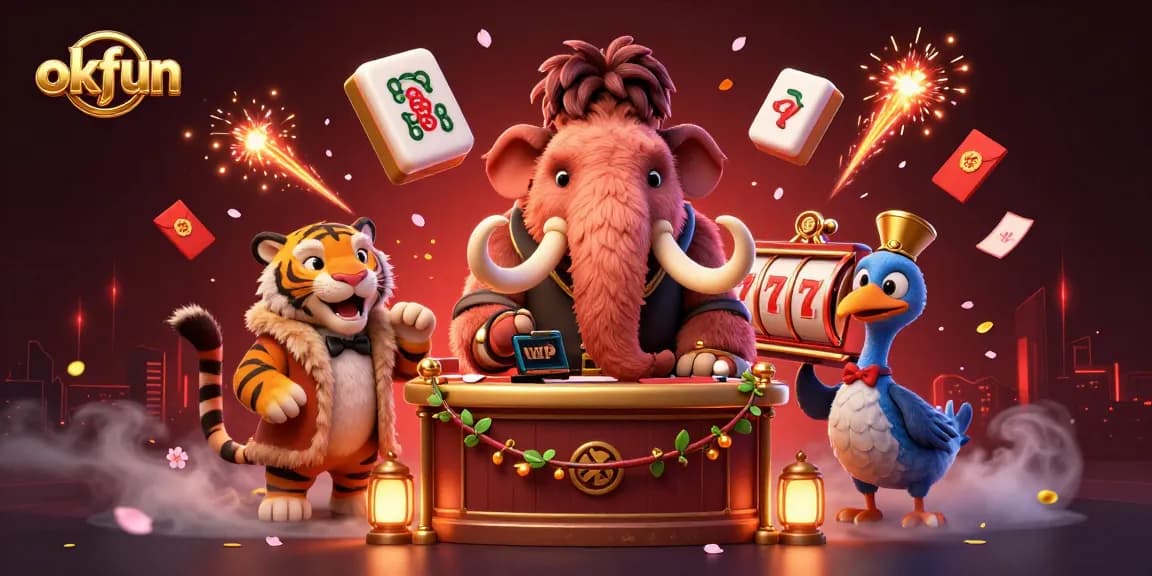 Experience the vibrant world of okfun as animated characters bring online casino joy to life in a colorful setting.