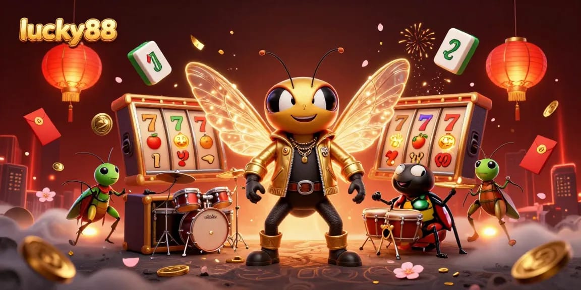 Experience the thrill of lucky88 slots with vibrant 3D casino illustration featuring iconic elements.