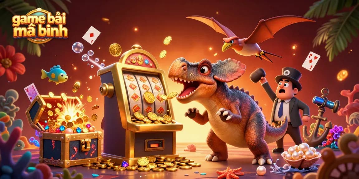 Experience thrilling game bài mậu binh with vibrant characters and dynamic casino elements.