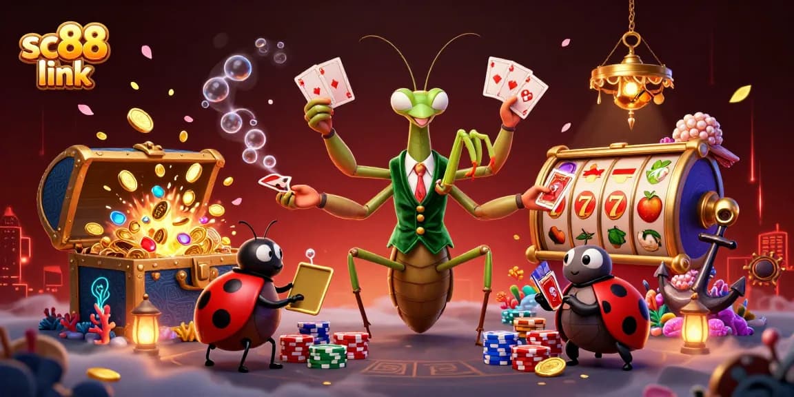 Engage with sc88 link in this vibrant 3D casino scene showcasing immersive slot game action.