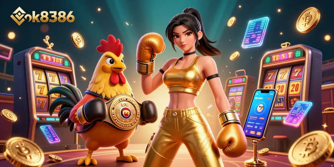 Engage in casino excitement with ok8386 featuring vibrant slot reels and captivating characters.