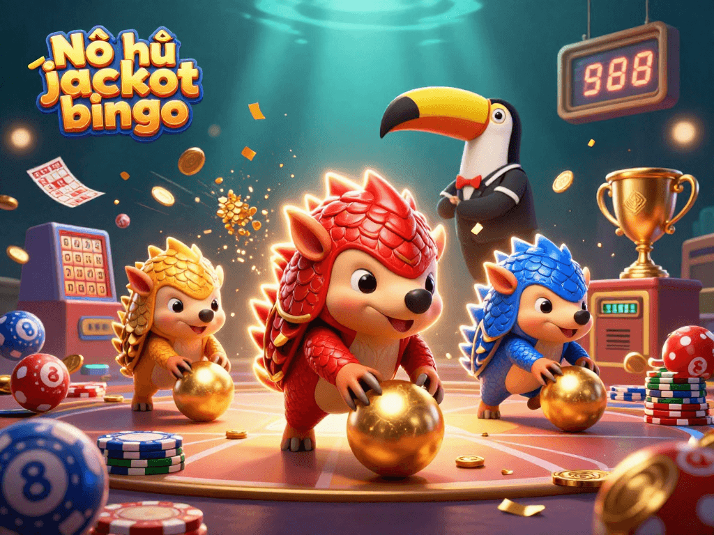 Engage with Nổ hũ jackpot bingo as pangolins compete in an exhilarating bingo battle.