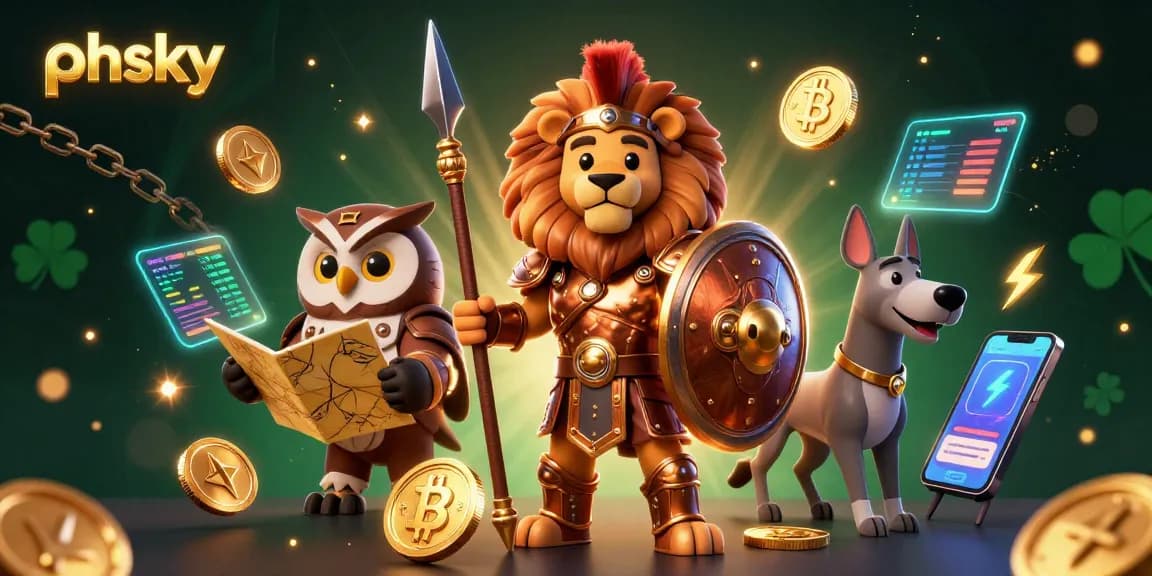 PHSKY players enjoy exciting jackpot games with dazzling crypto elements in a vibrant 3D scene.