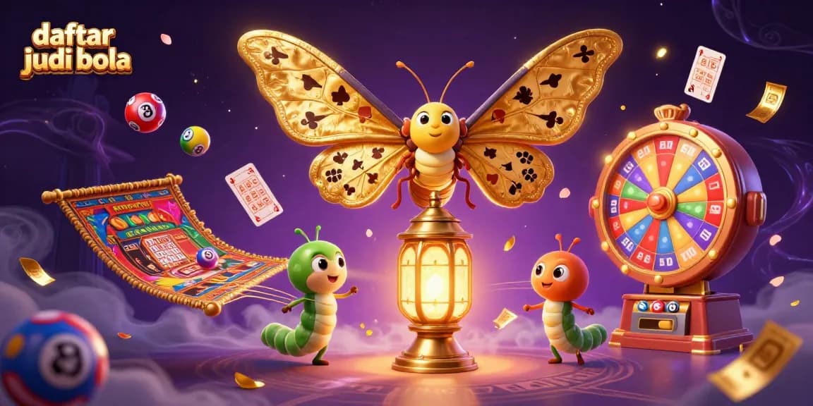 Engage in daftar judi bola with vibrant lottery balls and golden motifs, capturing the thrill of sports betting.
