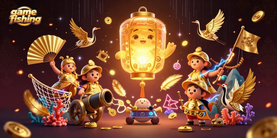 Engage in immersive game fishing action featuring vibrant sea creatures and glowing mythical elements