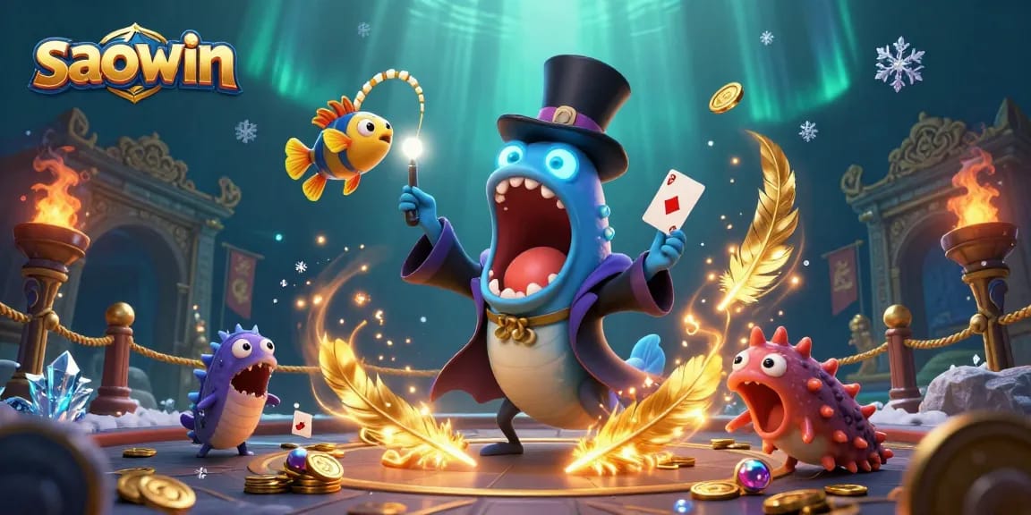 Engage in rewarding gaming experiences at saowin with vibrant deep-sea characters and casino elements.