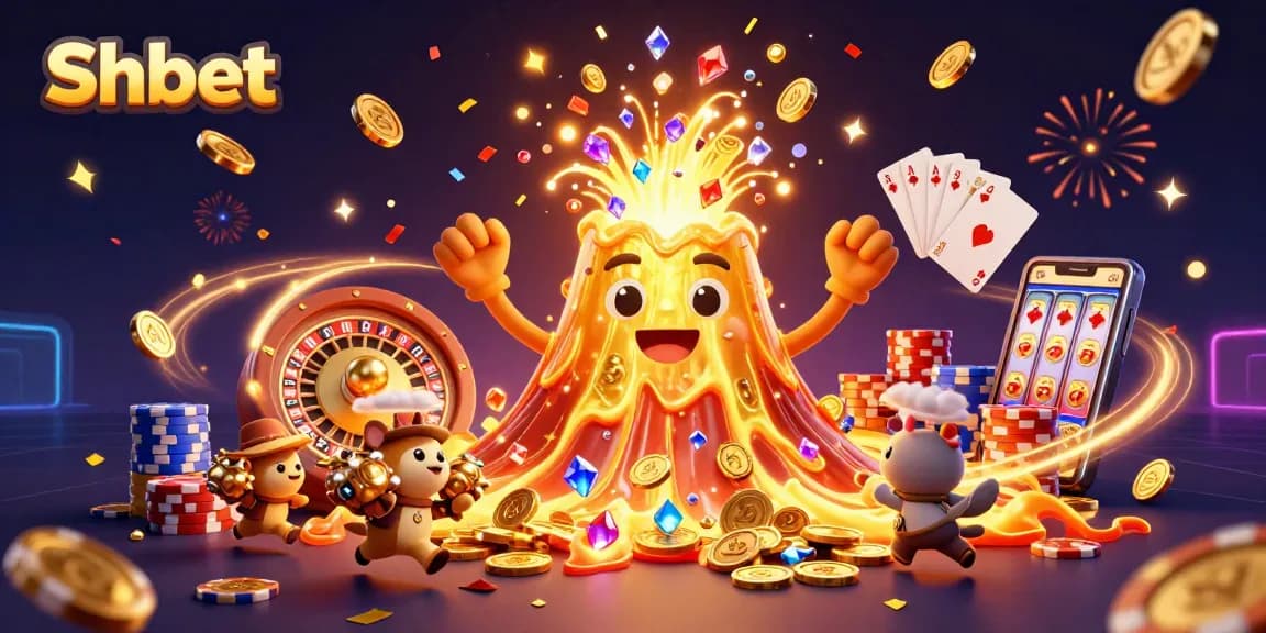 Engage with Shbet's vibrant casino experience, featuring golden treasures and euphoric celebration.