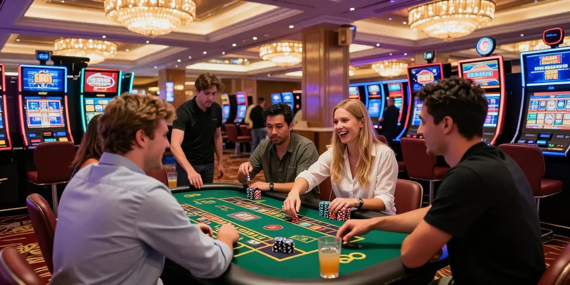 Diverse players enjoying a vibrant gaming experience at 78win casino.