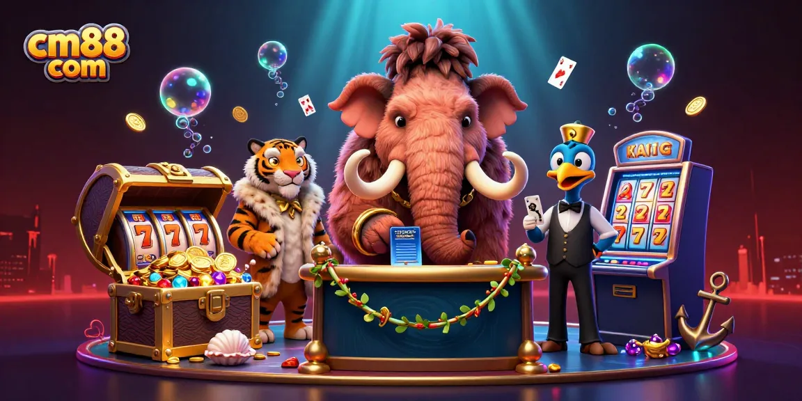 Experience the excitement of cm88 com with a vibrant casino scene featuring iconic characters and gambling elements.