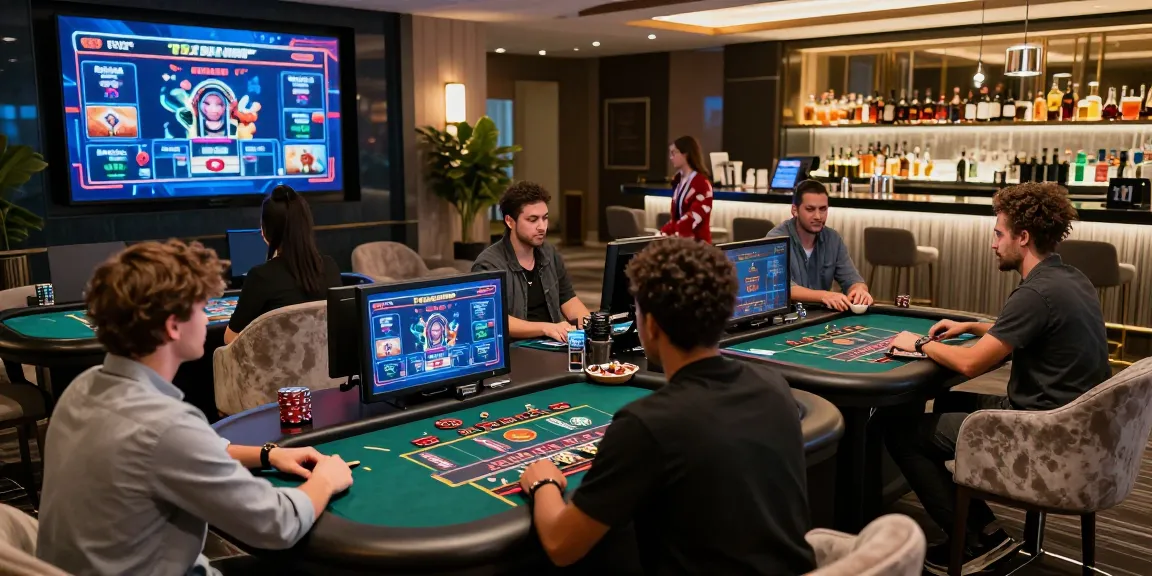 Engaged players in a modern online gaming lounge enjoying Daftar Asialive88 live casino experience with interactive dealers and vibrant ambiance.