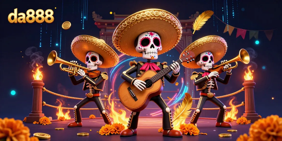 Celebrate and play at da888 with a vibrant mariachi band amid a dynamic casino scene.