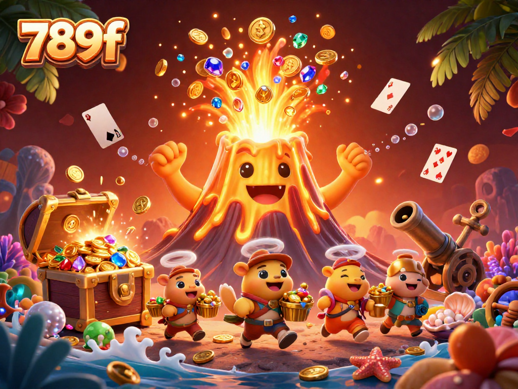 Experience thrilling wins at 789f with our vibrant 3D casino scene filled with treasures.