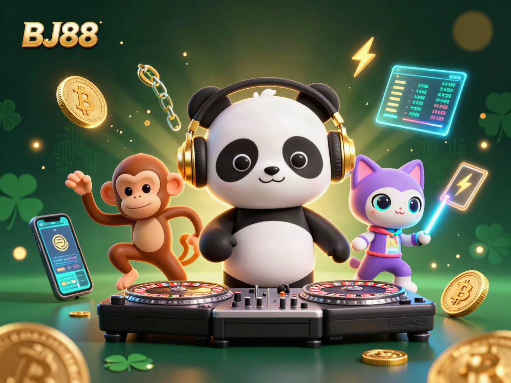 BJ88 offers immersive gaming excitement with 3D characters showcasing a vibrant casino atmosphere.