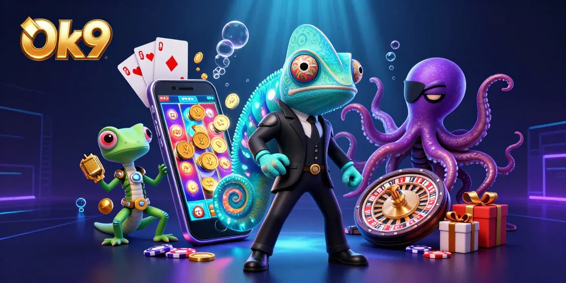 Experience thrilling gameplay at Ok9 with vibrant 3D characters and casino elements in dynamic action.