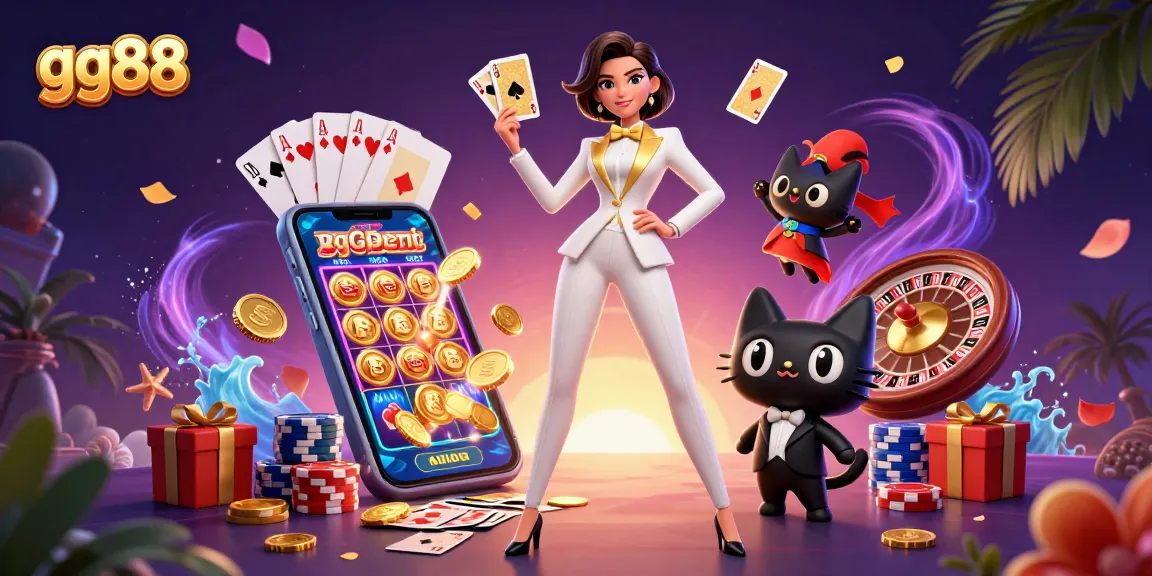 Play and win at gg88 with thrilling casino scenes featuring a glamorous dealer and dynamic game elements.