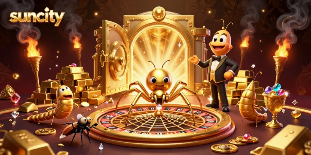 Experience thrilling bets at suncity with a lively roulette-inspired scene and iconic game elements.