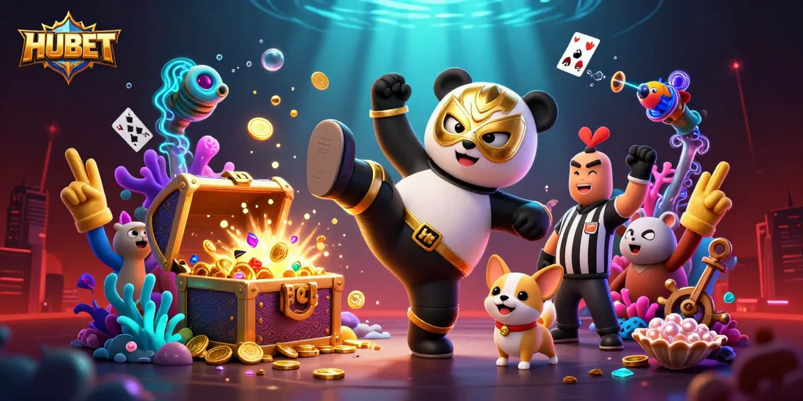 HUBET offers engaging experiences with panda wrestlers and vibrant gambling elements.