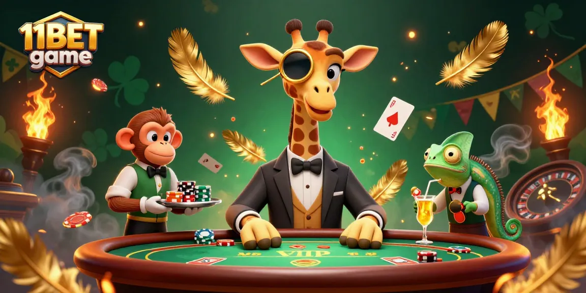 Experience the excitement of 11BET game with vibrant casino characters and rich gaming elements.