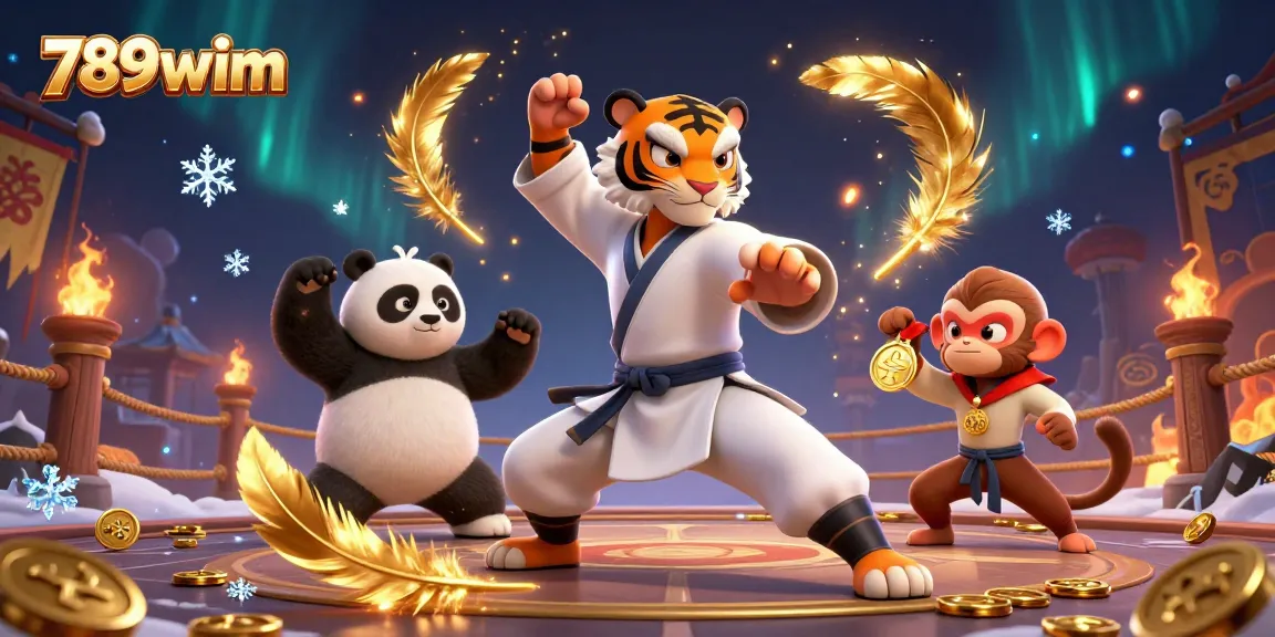 Play exciting games on 789wim while a kung fu tiger and friends celebrate winnings!