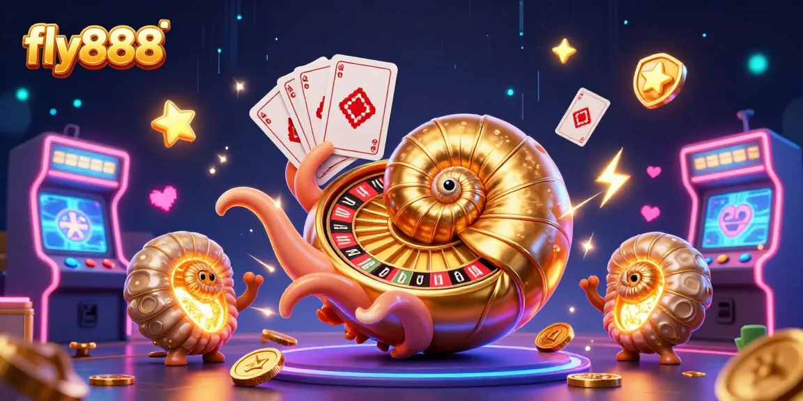 Engage in thrilling games at fly888 with a vibrant 3D casino scene featuring the giant nautilus as the roulette master.