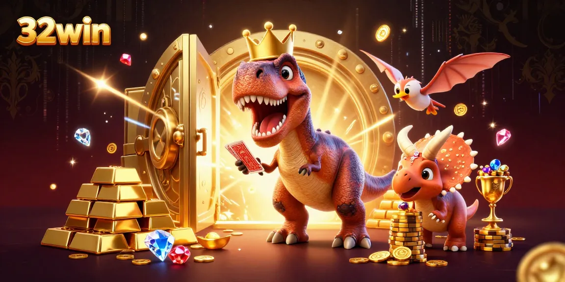Experience thrilling gaming vibes at 32win with vibrant characters and spectacular casino elements.