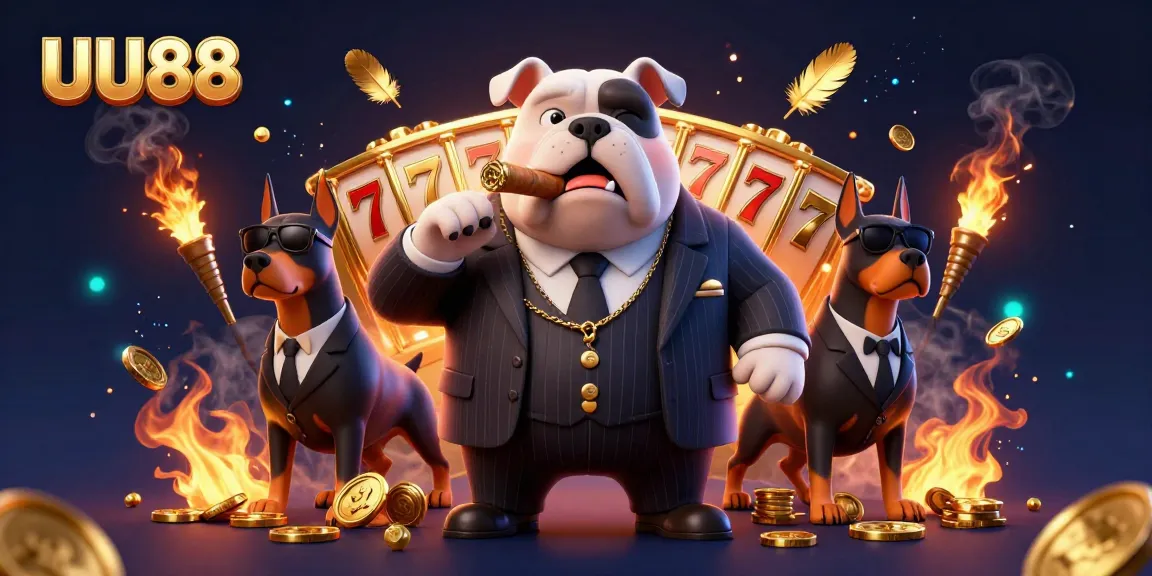 Experience thrilling action at UU88 with our dynamic mafia-themed casino illustration.