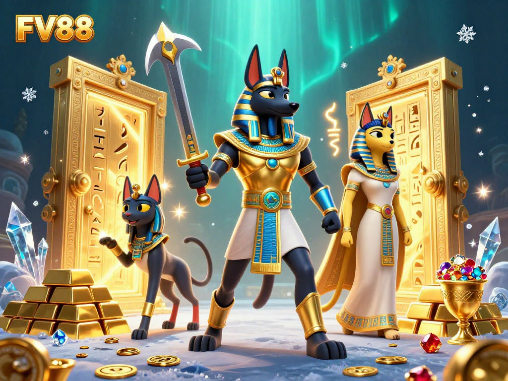 Players winning big at FV88 with exciting gaming elements in a vibrant casino scene.