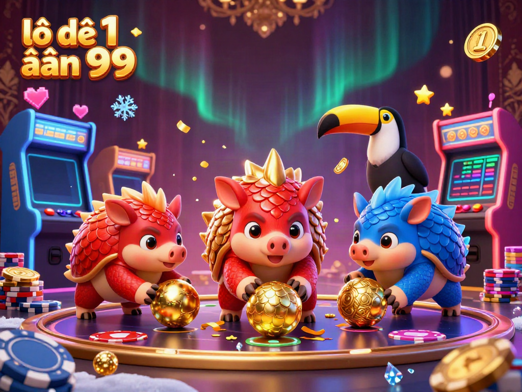 Experience the excitement of lô đề 1 ăn 99 in this vibrant 3D casino scene.