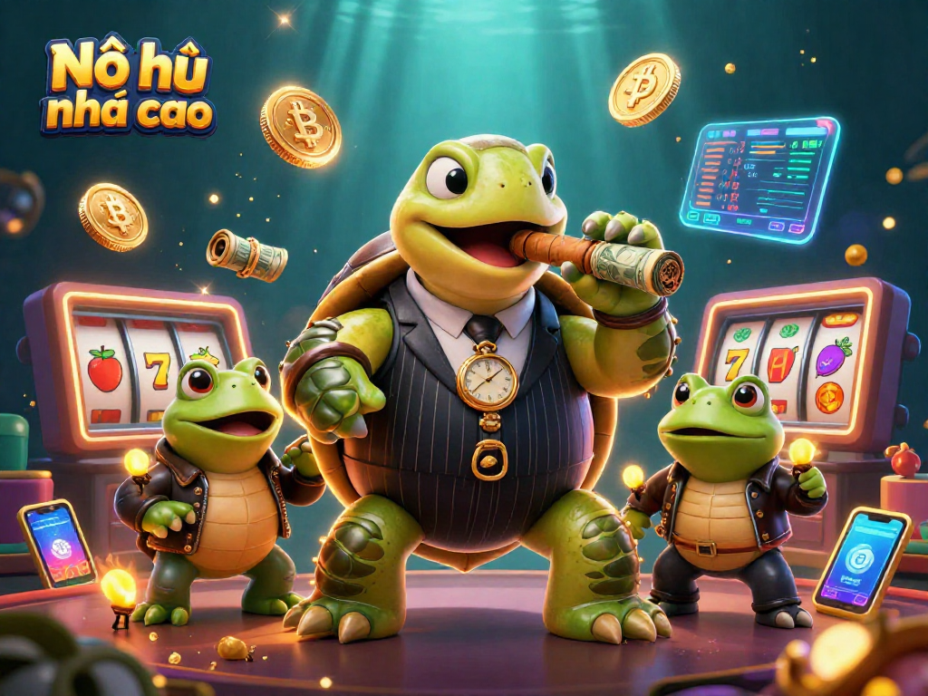 Engage with Nổ hũ nhảy cao in a lively casino scene featuring vibrant characters and dynamic game elements.