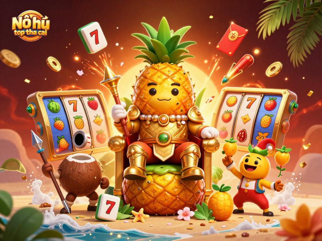 Nổ hũ top nha cai brings excitement with a vibrant casino illustration showcasing joyous gambling elements.