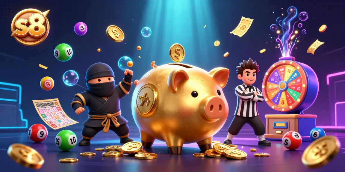 Experience the excitement of S8 with colorful games and dynamic elements in this vibrant casino scene.