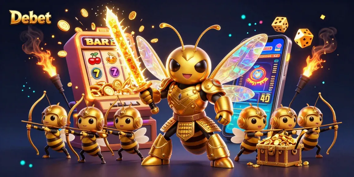 Spin the reels with Debet's spectacular jackpot as the golden hornet battles for treasure!