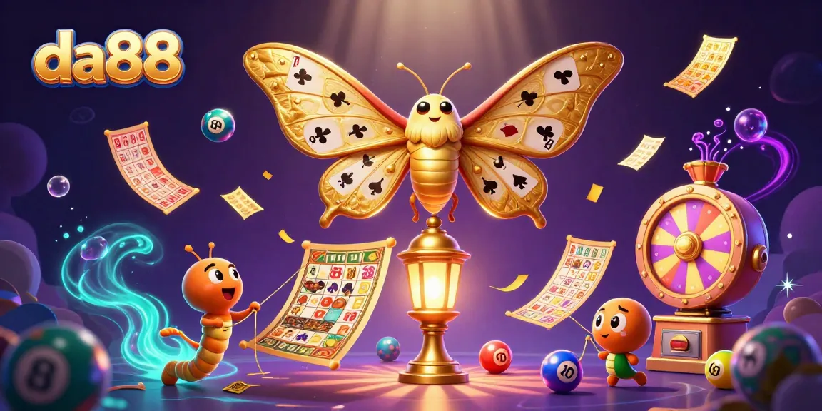 Experience the thrilling action of da88's vibrant casino world highlighted by colorful lottery elements.