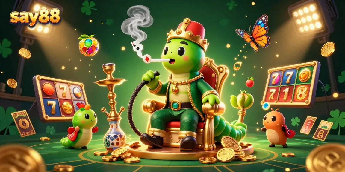 Experience excitement at say88 with a vibrant casino scene featuring poker symbols and dynamic gaming elements.
